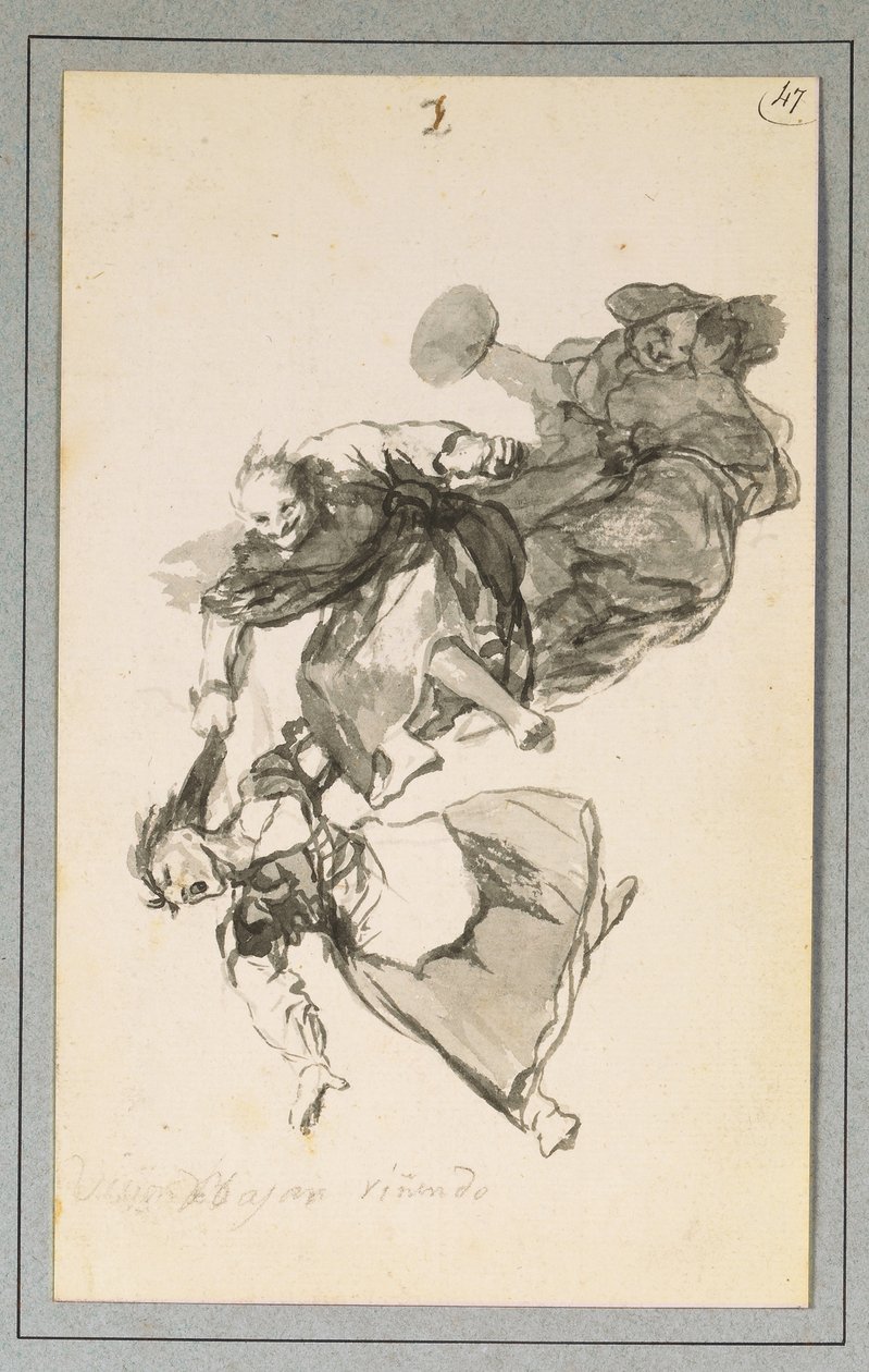Bajan riñendo, oder Sie gehen streitend hinunter von Francisco de Goya