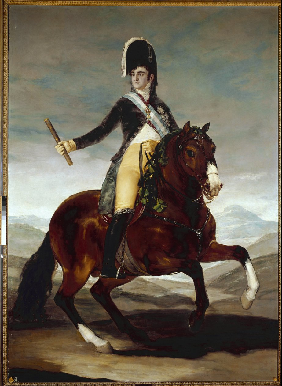 Reiterporträt von Ferdinand VII (1784-1833) von Francisco de Goya