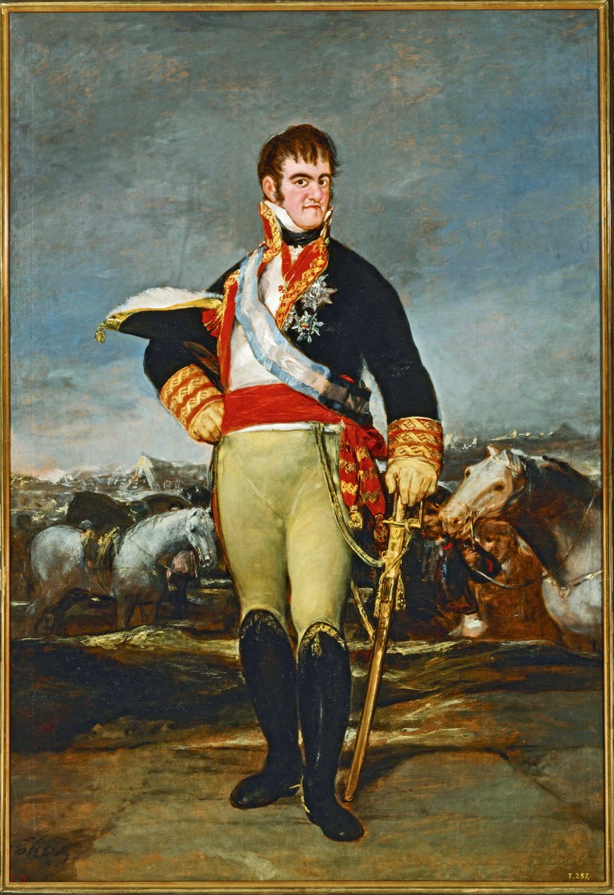 Ferdinand VII., König von Spanien im Kavallerielager von Francisco Jose de Goya y Lucientes