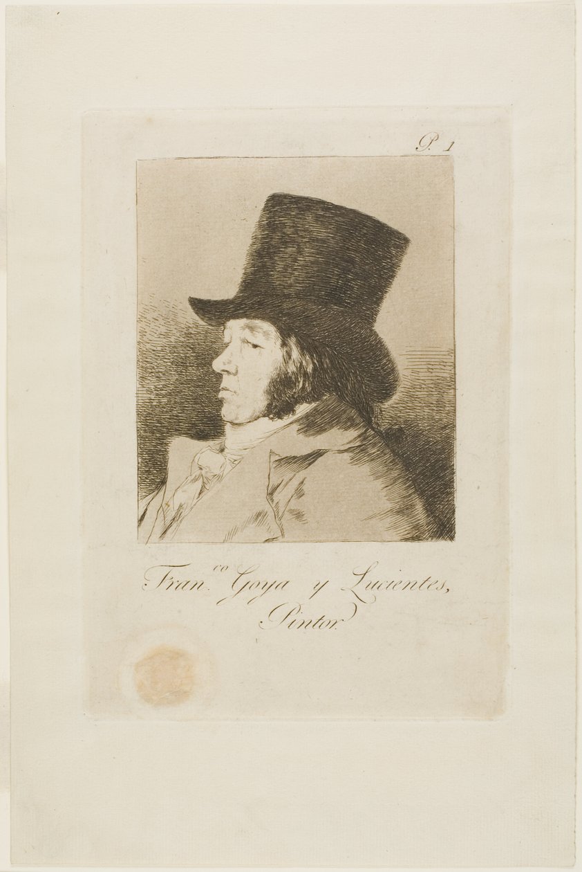 Francisco de Goya y Lucientes, Maler, Platte eins aus Los Caprichos von Francisco Jose de Goya y Lucientes