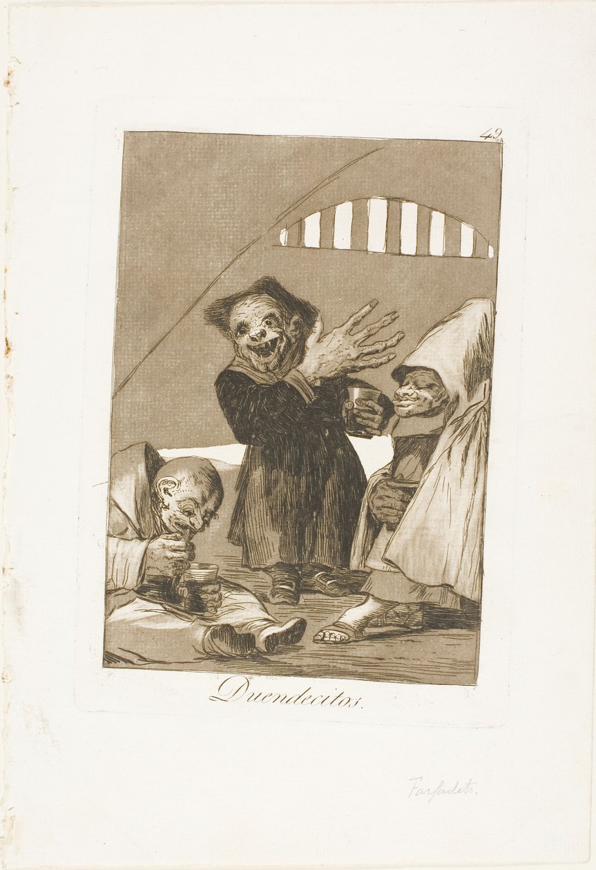 Kobolde, Tafel 49 aus Los Caprichos von Francisco Jose de Goya y Lucientes