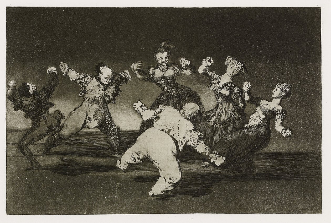 Fröhlicher Unsinn (Disparate alegre), Platte 12 aus "Los Proverbios", ca.1819-24 von Francisco de Goya