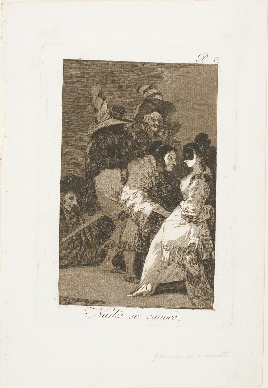 Niemand kennt sich selbst, Platte sechs aus Los Caprichos von Francisco Jose de Goya y Lucientes