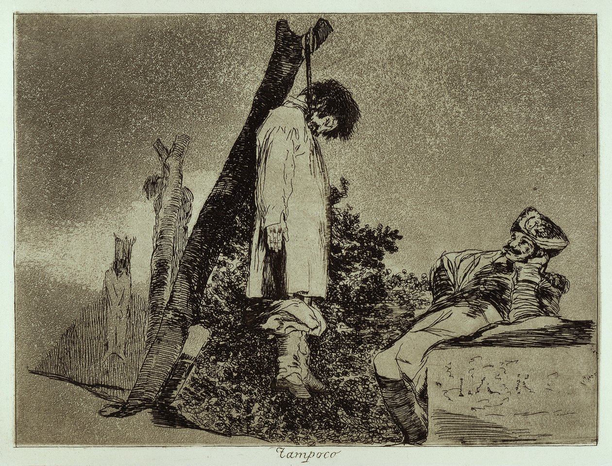 Auch hier nicht (Desastres de la Guerra 36) von Francisco Jose de Goya y Lucientes