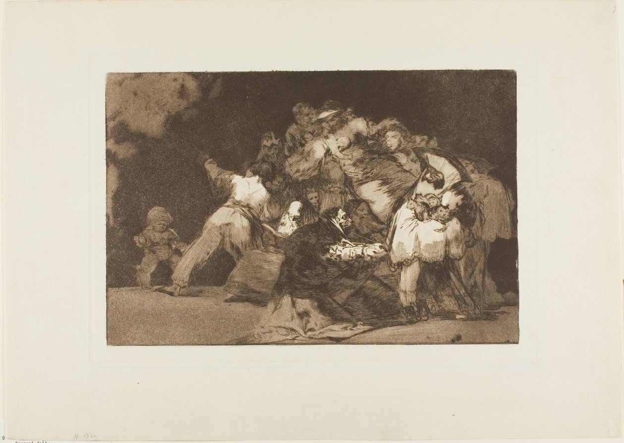 Die Krallen einer Katze und das Kleid eines Gläubigen - ähnlich wie das Laster oft in der Gewohnheit der Tugend gekleidet ist, Platte neun aus Los Proverbios von Francisco Jose de Goya y Lucientes