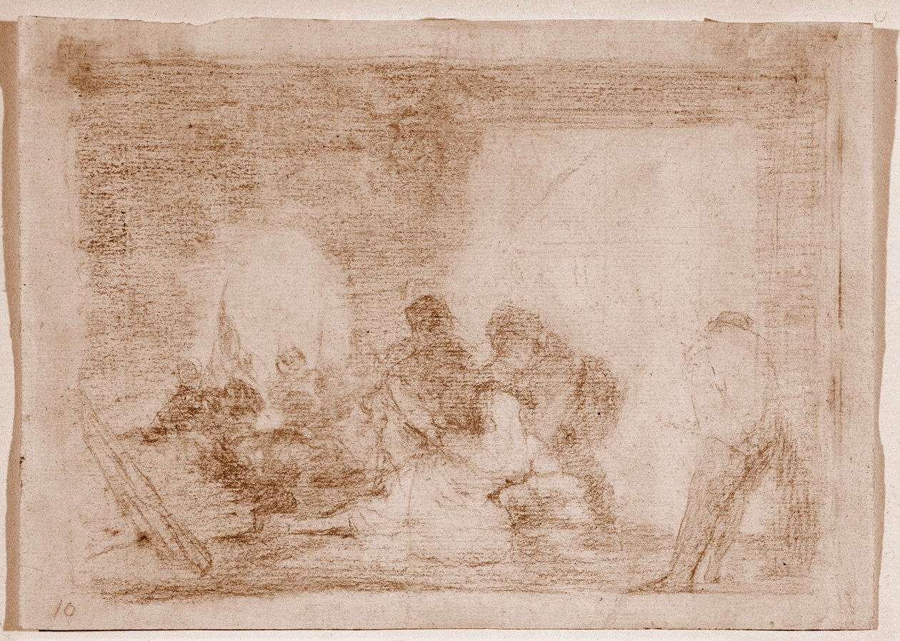 Die Schrecken des Krieges: Ein Mann Zeuge der Vergewaltigung seiner Frau von Francisco de Goya