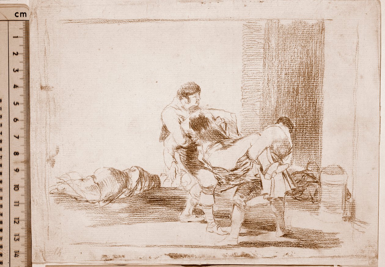 Die Schrecken des Krieges: Auf dem Friedhof (Vorzeichnung) von Francisco de Goya