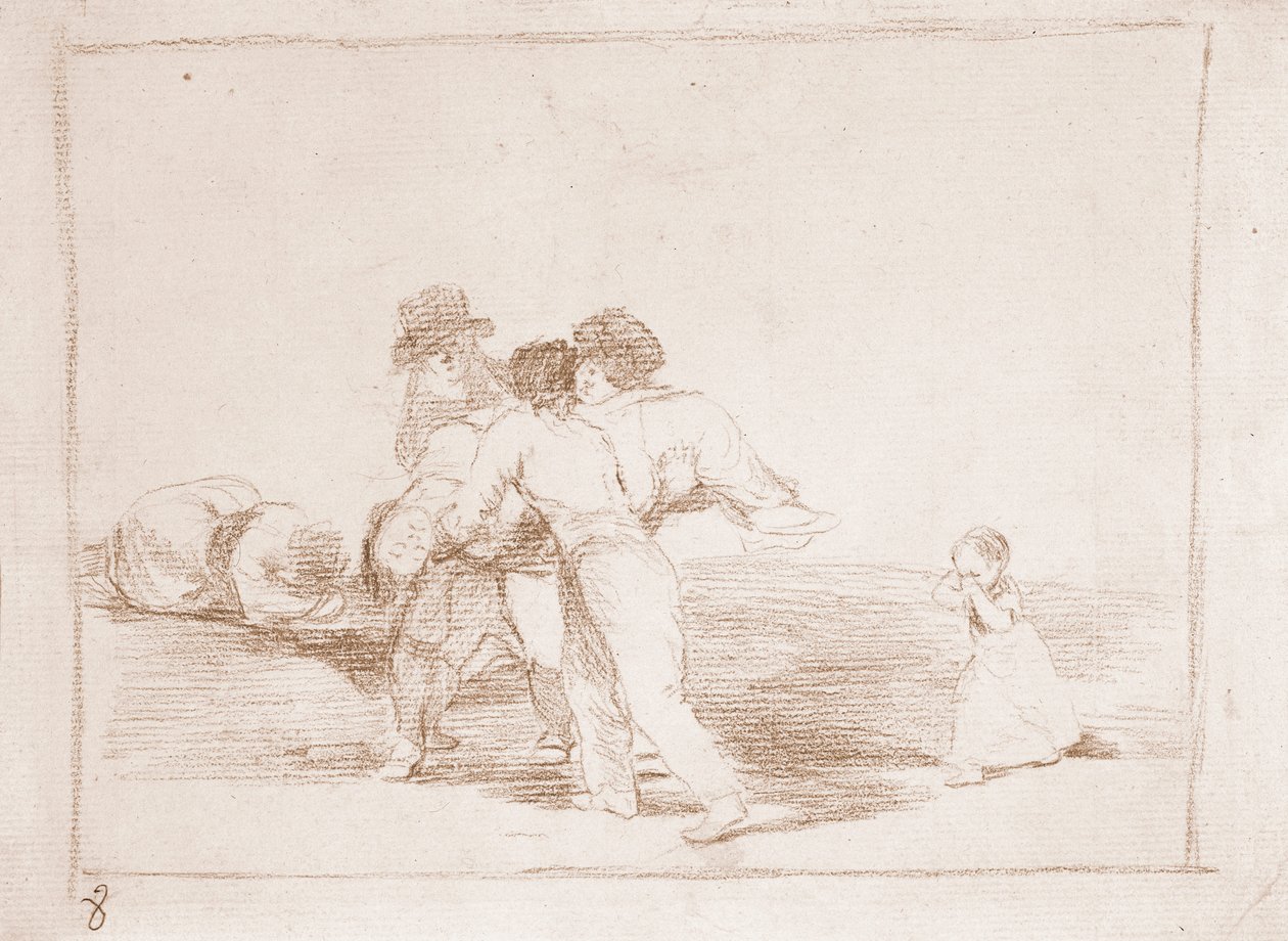 Die Katastrophen des Krieges: Unglückliche Mutter (Vorzeichnung) von Francisco de Goya