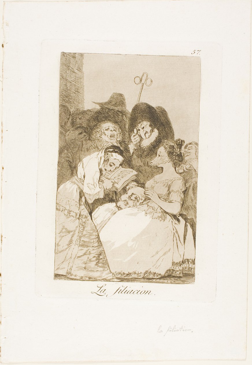 Die Abstammung, Platte 57 aus Los Caprichos von Francisco Jose de Goya y Lucientes