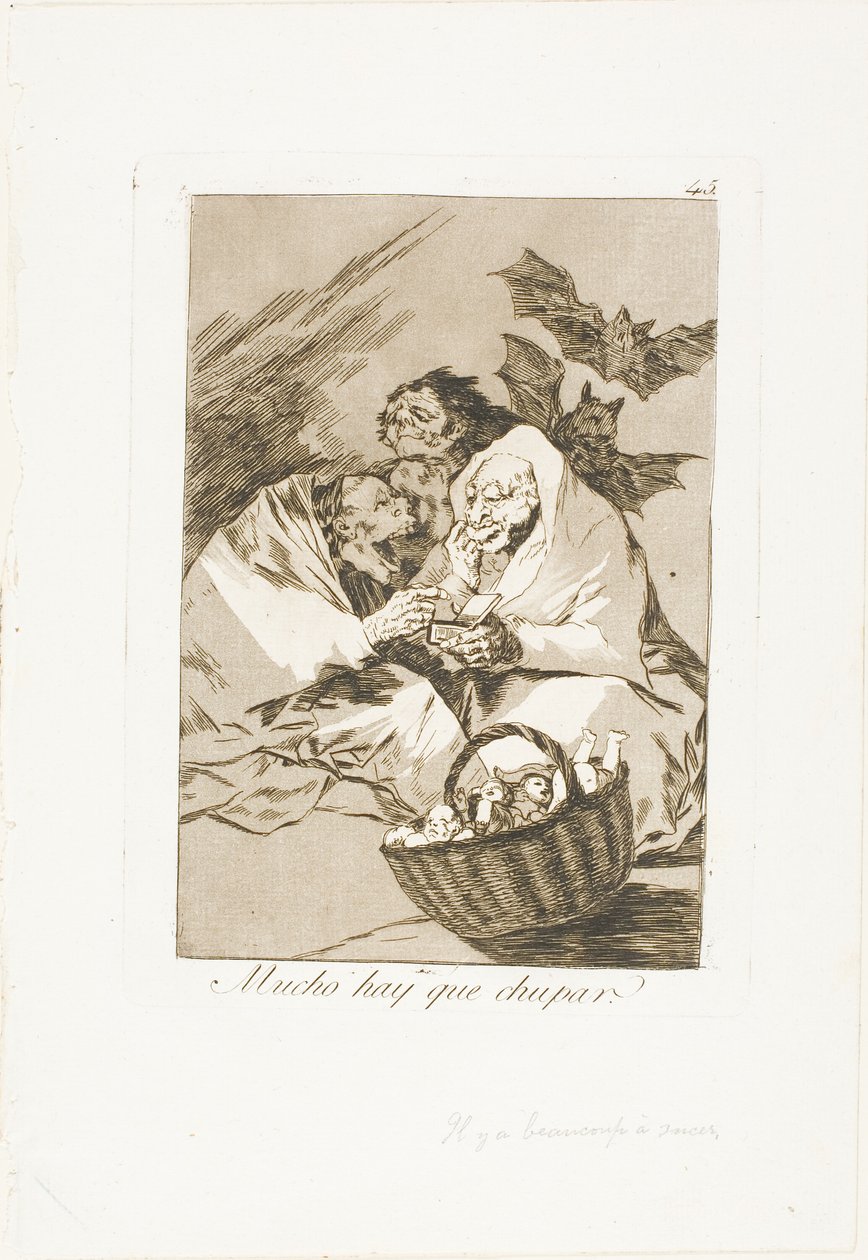 Es gibt viel zu saugen, Platte 45 aus Los Caprichos von Francisco Jose de Goya y Lucientes
