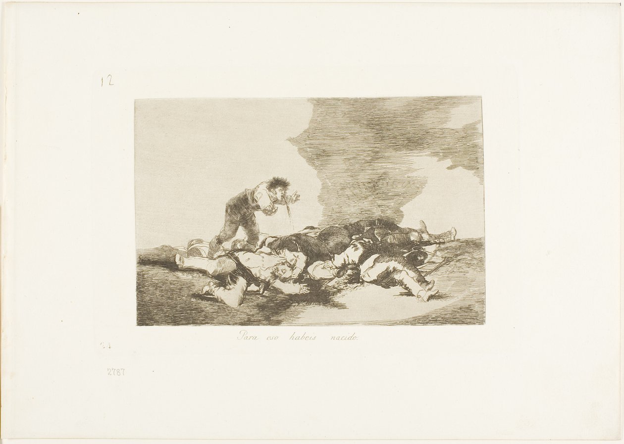 Dafür wurdest du geboren, Platte zwölf aus Die Schrecken des Krieges von Francisco Jose de Goya y Lucientes