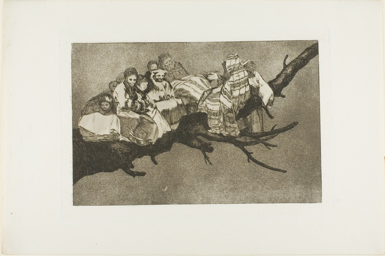 Unter die Zweige gehen, d.h. Unsinn reden, Tafel drei aus Los Proverbios von Francisco Jose de Goya y Lucientes