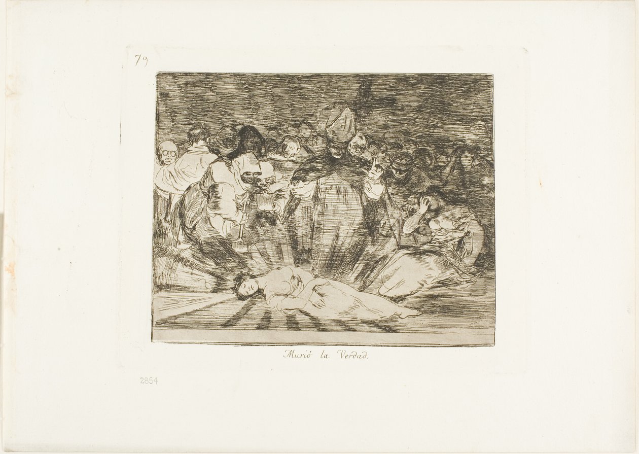 Die Wahrheit ist gestorben, Platte 79 aus Die Schrecken des Krieges von Francisco Jose de Goya y Lucientes