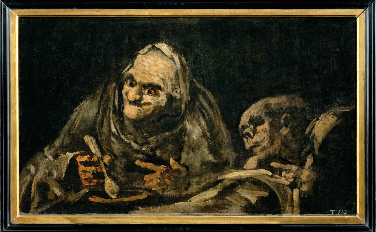 Zwei alte Männer beim Essen von Francisco Jose de Goya y Lucientes