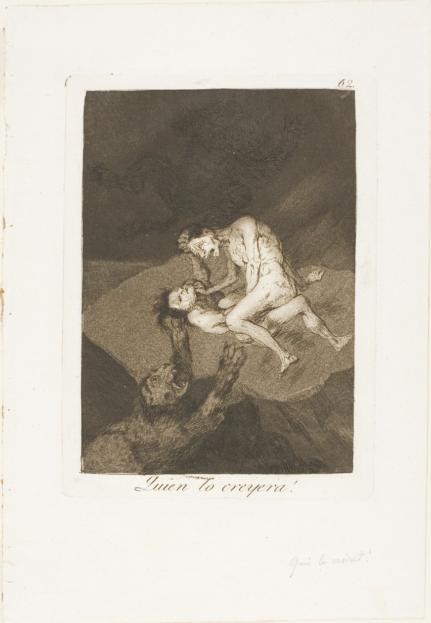 Wer hätte das gedacht!, Platte 62 aus Los Caprichos von Francisco Jose de Goya y Lucientes