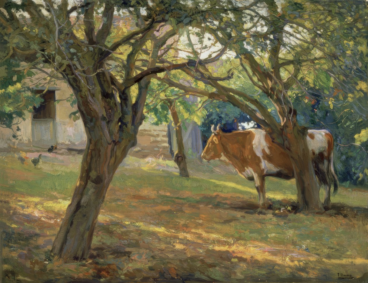 Der Garten des Herrn Juan – 1930/36 – 70,5x90 cm von Francisco Llorens Diaz
