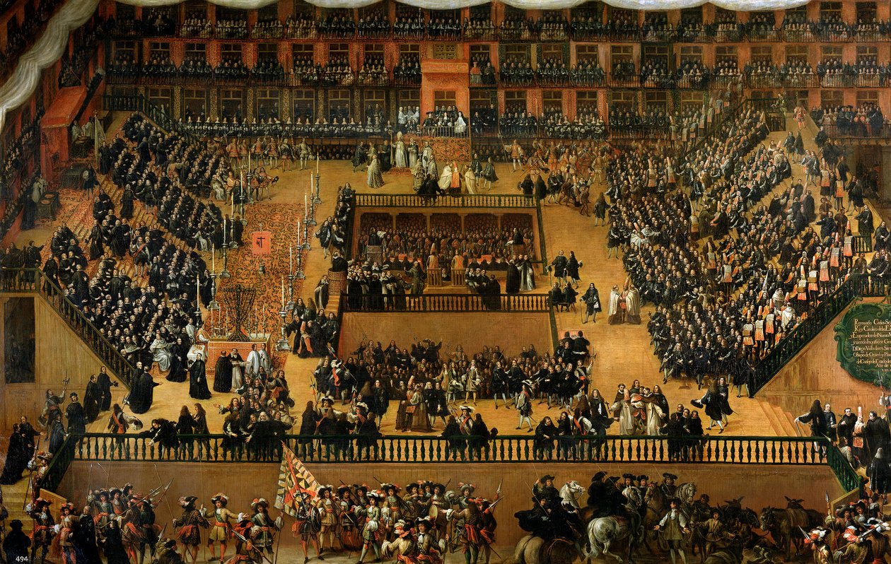 Auto de Fe auf der Plaza Mayor, Madrid, 1683 von Francisco Rizi