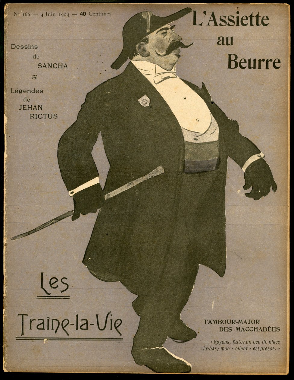 Titelblatt des „The Butter Plate“, Nummer 166, Satirisch in Farben von Francisco Sancha y Lengo