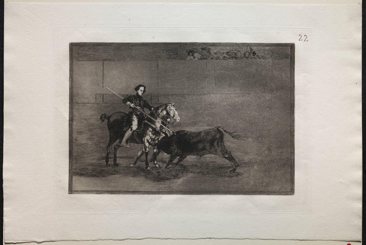 Stierkämpfe: Der männliche Mut des berühmten Pajuelera im (Ring) in Saragossa von Francisco de Goya