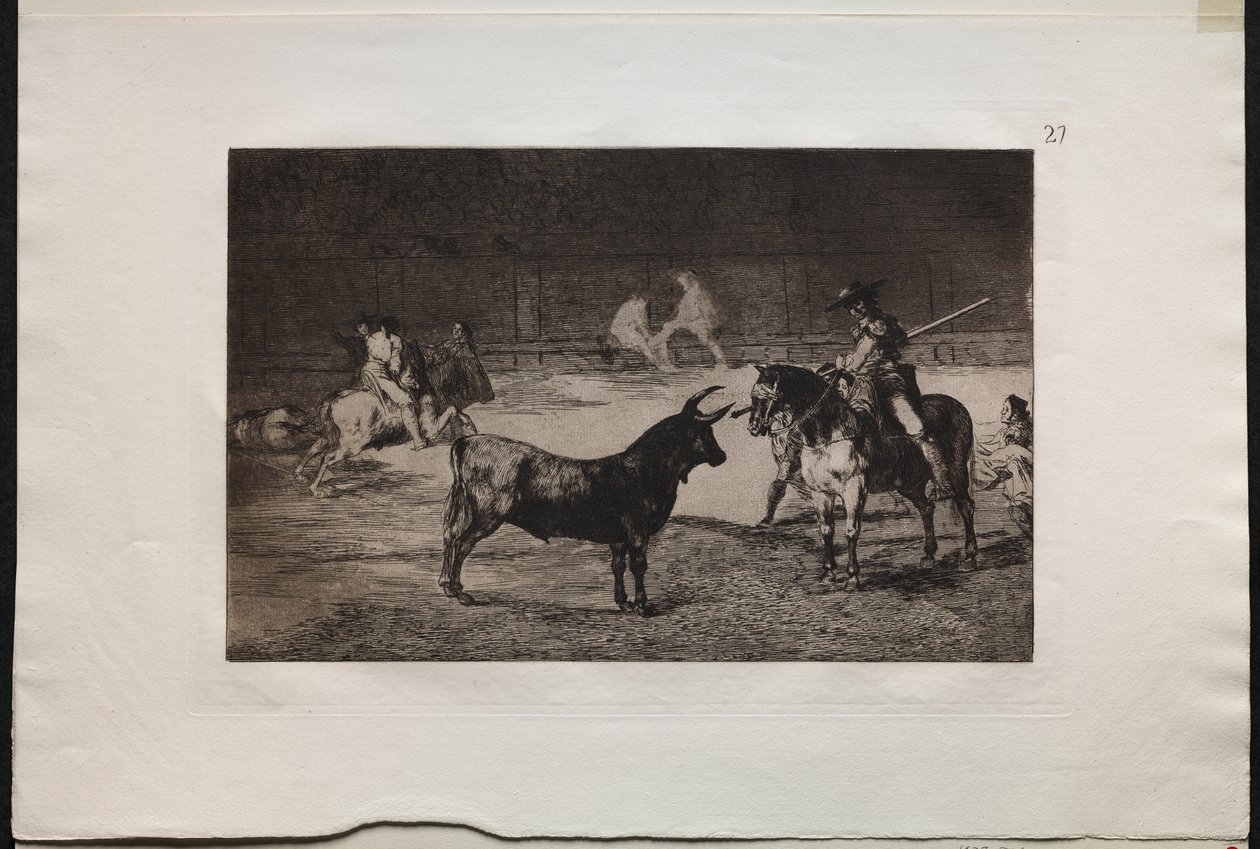 Stierkämpfe: Der berühmte Picador Fernando del Toro lockt das wilde Tier mit seiner Lanze von Francisco de Goya