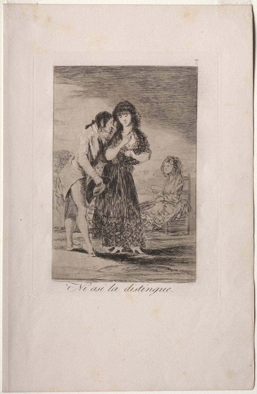 Caprichos: Selbst so kann er sie nicht ausmachen von Francisco de Goya