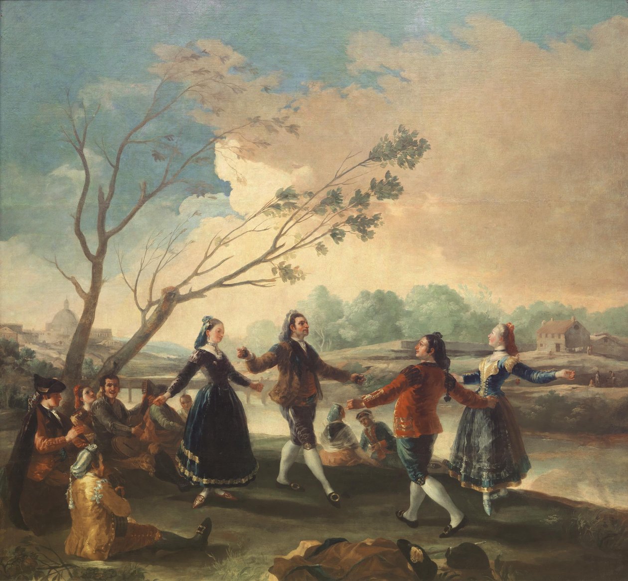 Tanz am Ufer des Flusses Manzanares, 1777 von Francisco de Goya