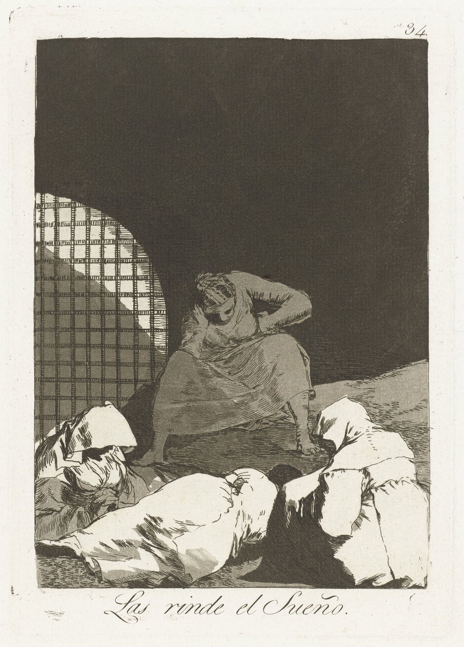Door slaap overvallen von Francisco de Goya