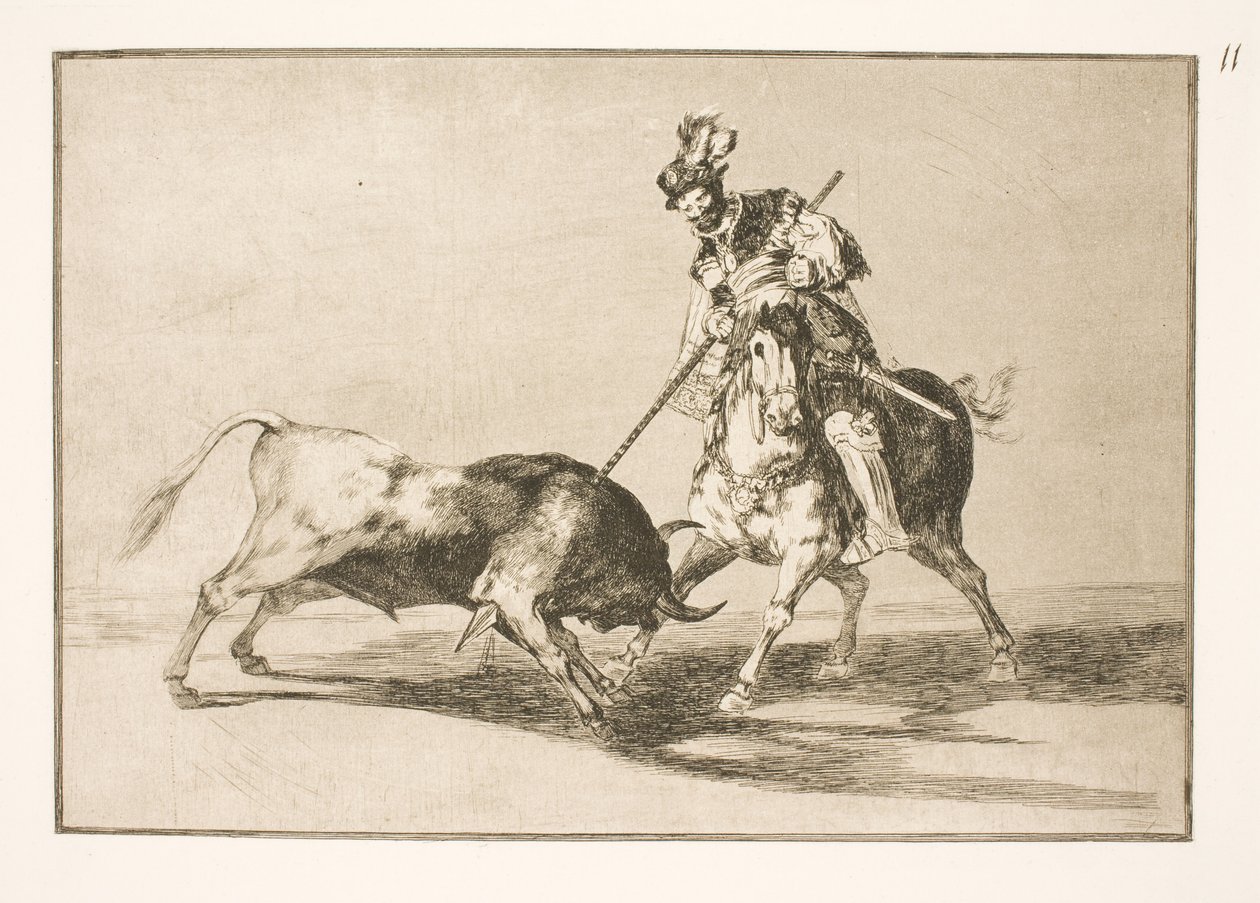 El Cid Campeador spießt einen anderen Stier auf von Francisco de Goya