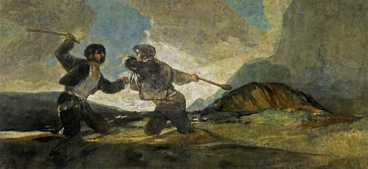 Kampf mit Knüppeln von Francisco de Goya
