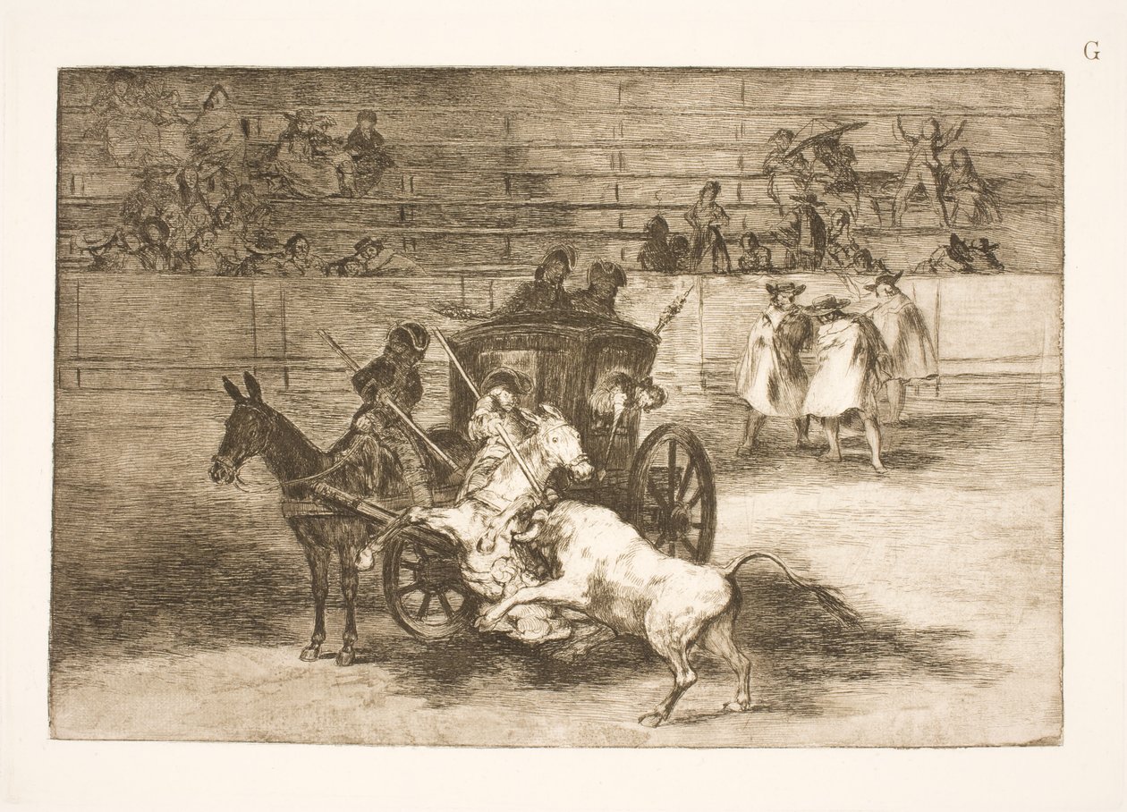 Kampf von einem von zwei Eseln gezogenen Wagen von Francisco de Goya