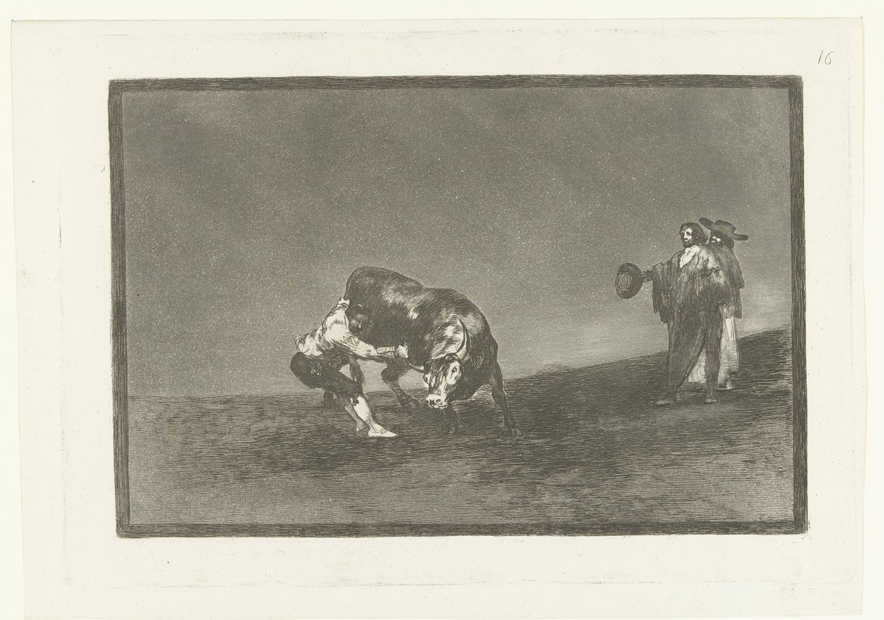 Martincho greift einen Stier bei seinem Horn von Francisco de Goya