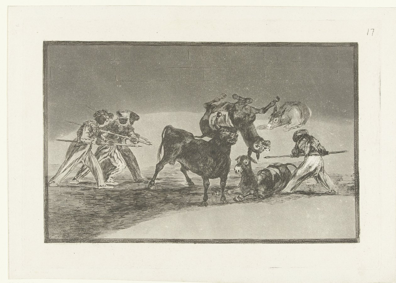Mauren und Esel im Kampf mit einem Stier von Francisco de Goya