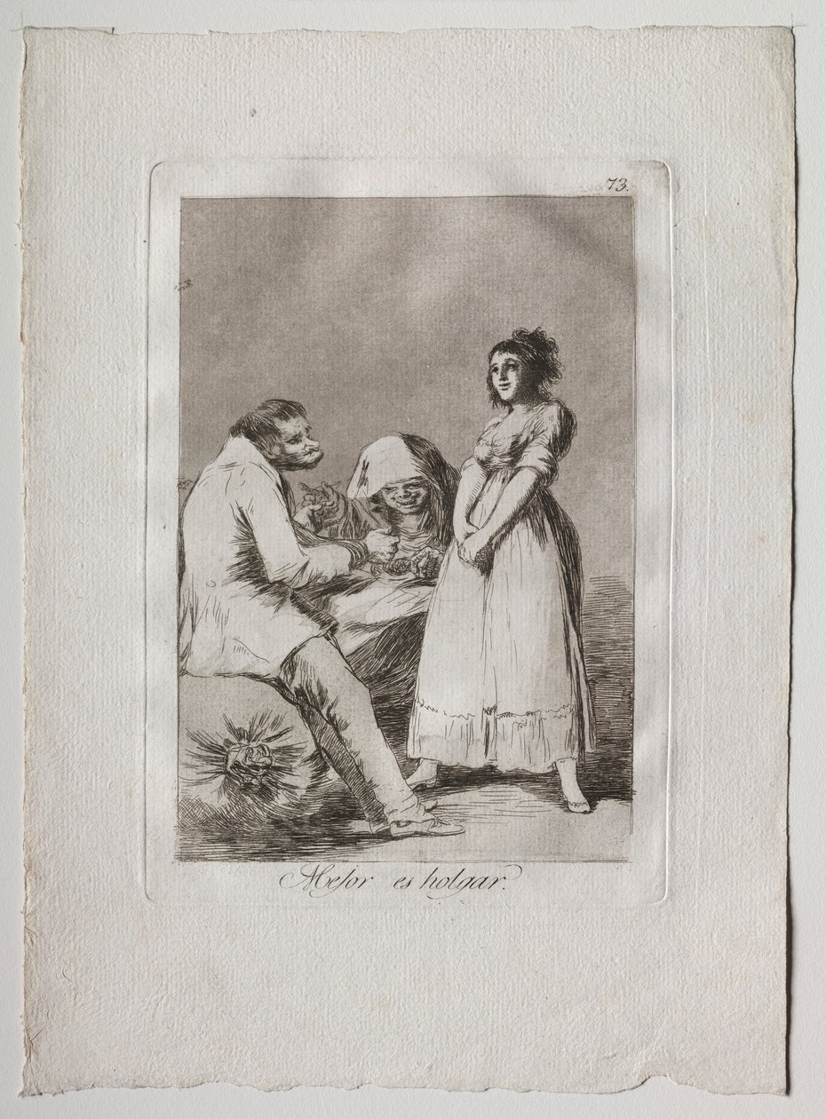 Ochenta Caprichos: Es ist besser, faul zu sein von Francisco de Goya