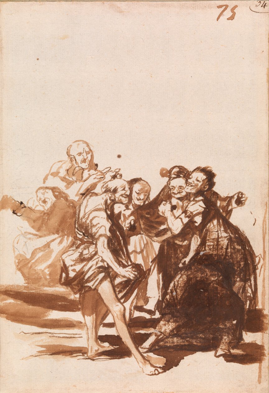 Alte Leute singen und tanzen von Francisco de Goya