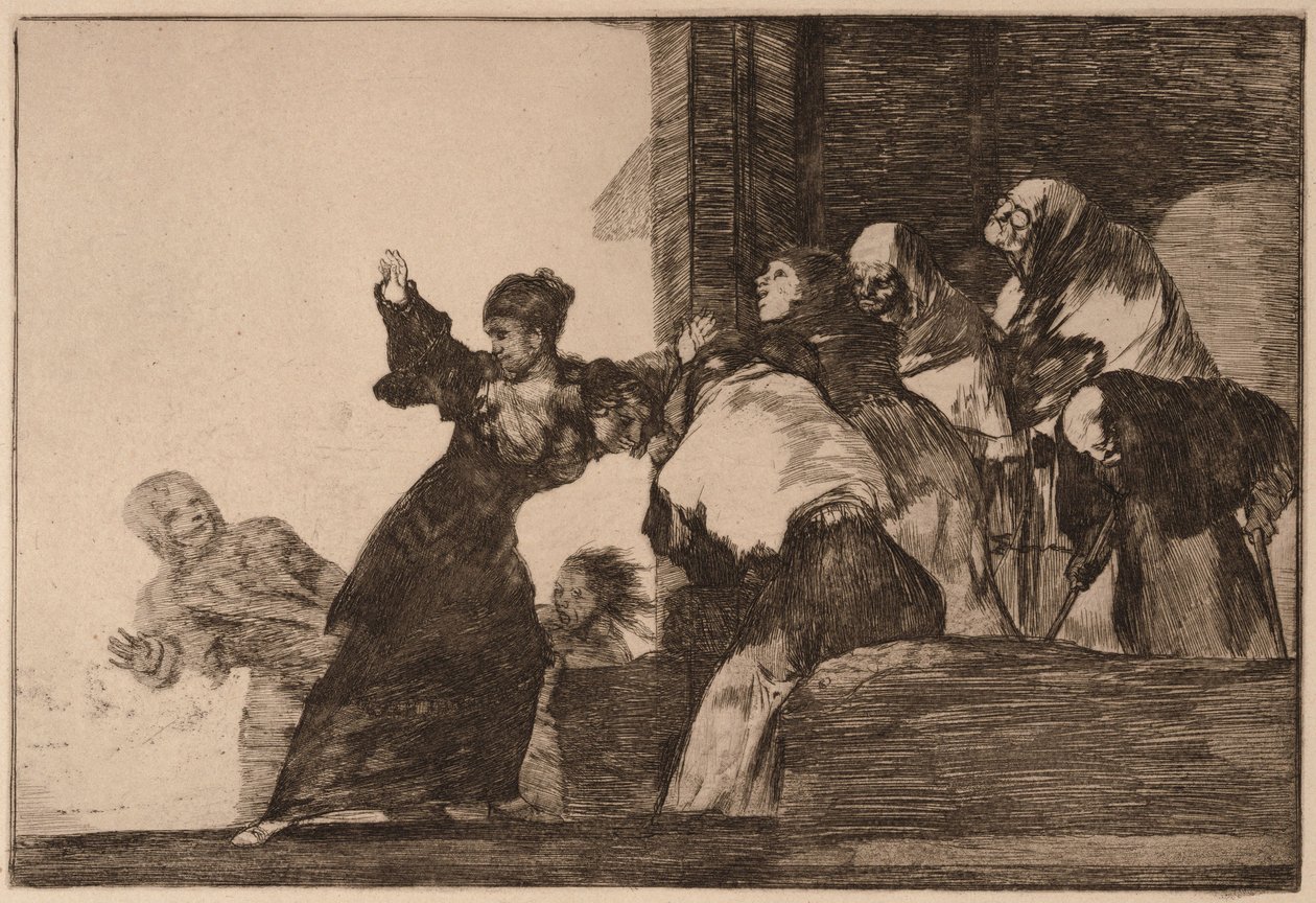 Armer Narr, aus der Serie Los Disparates von Francisco de Goya