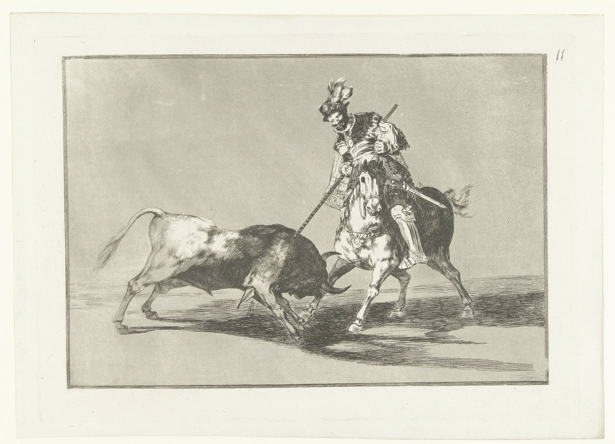 Rodrigo Díaz de Vivar verwundet einen Stier von Francisco de Goya