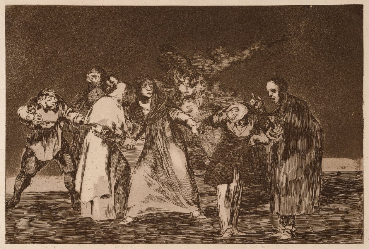 Die Ermahnungen, aus der Serie Los Disparates von Francisco de Goya