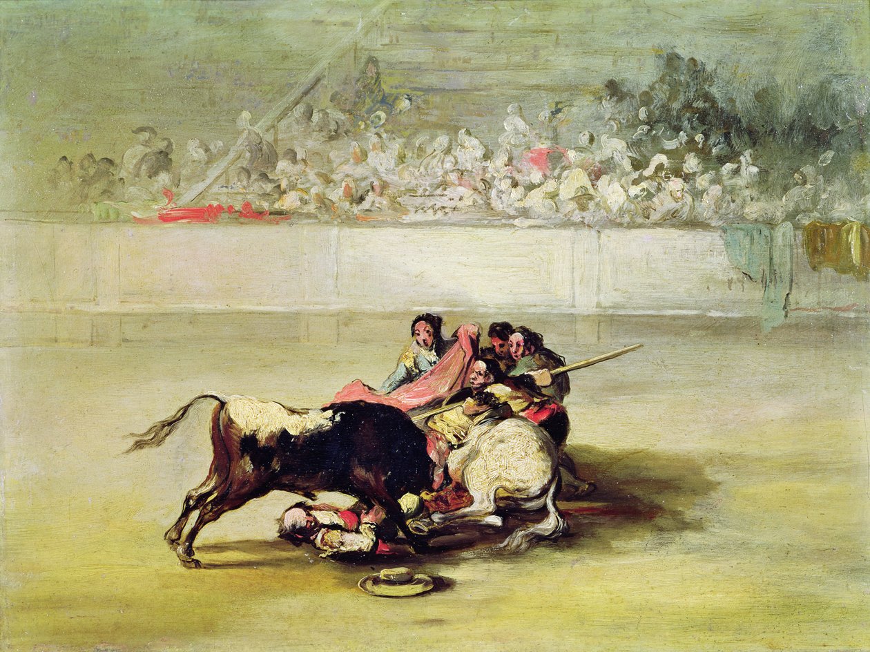 Der Sturz eines Picadors von seinem Pferd unter einem Stier von Francisco de Goya