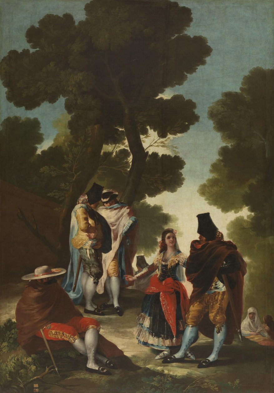 Die hübsche Frau und die maskierten Männer (Die Straße von Andalusien) von Francisco de Goya