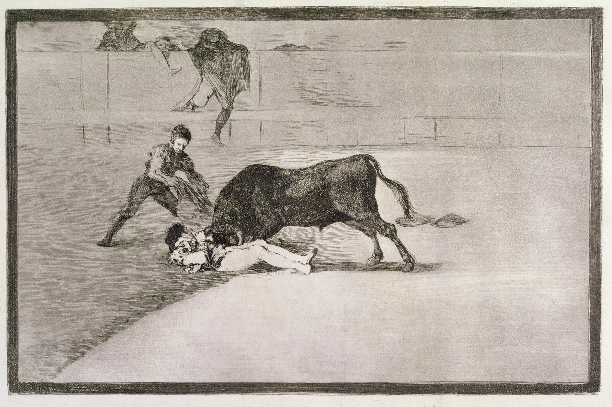 Der unglückliche Tod von Pepe Hillo (Jose Delgado) in der Arena von Madrid am 11. Mai 1801, Platte 33 von 