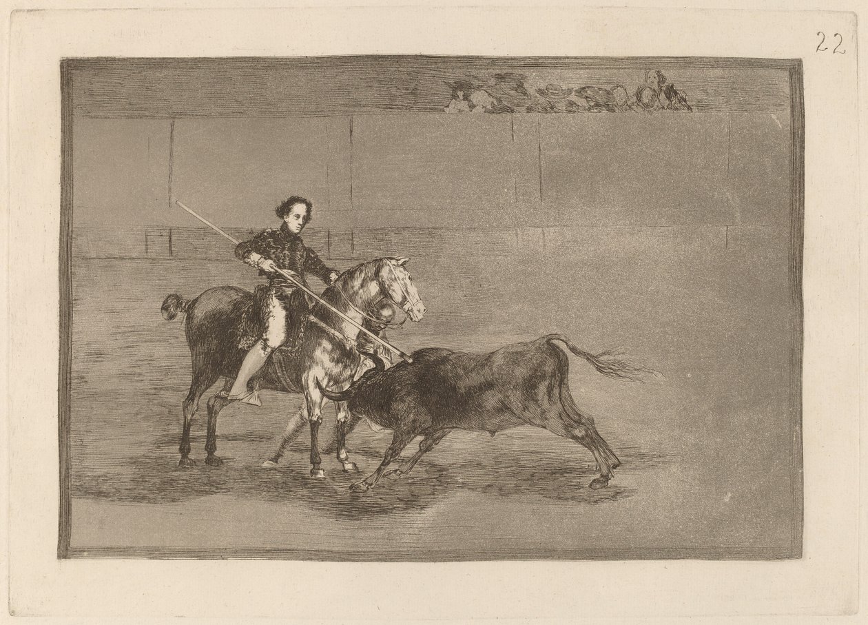 Männlicher Mut der berühmten Pajuelera in der Arena von Saragossa von Francisco de Goya