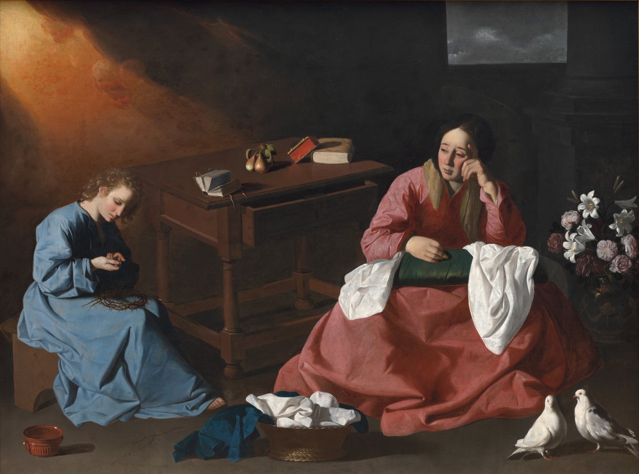 Christus und die Jungfrau im Haus von Nazareth, ca. 1640 von Francisco de Zurbaran