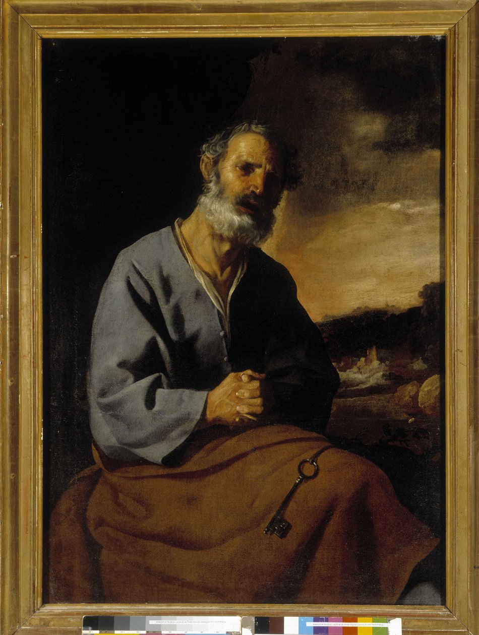 Die Reue des Heiligen Petrus (Öl auf Leinwand) von Francisco de Zurbaran