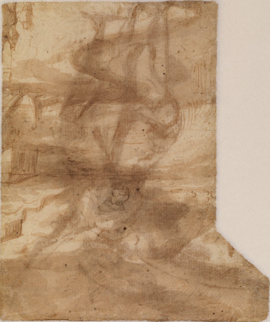 Fragment einer Landschaft, verso, 17. Jahrhundert von Francisco the Younger Herrera
