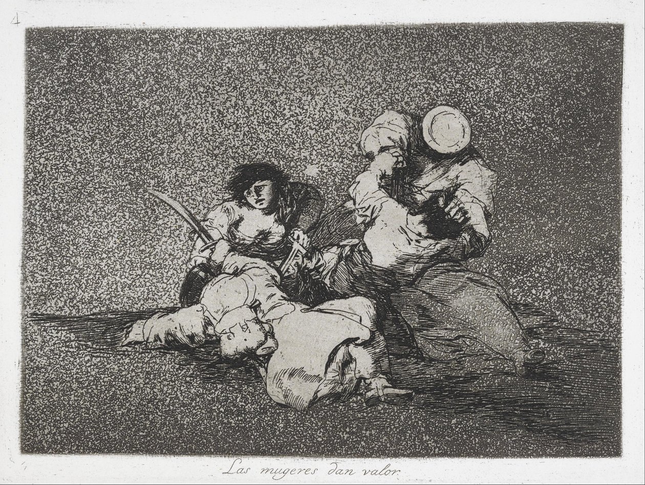 Die Frauen geben Mut (Las mugeres dan valor) aus der Serie Die Schrecken des Krieges (Los Desastres de la Guerra) von Francisco de Goya