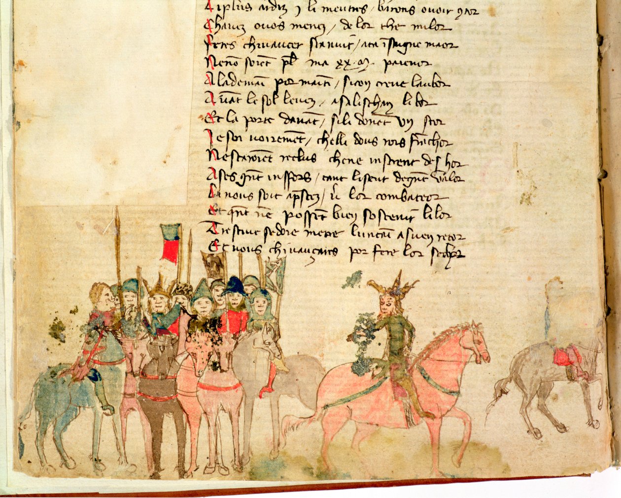 Attila der Hunne (ca. 406-453) und seine Armee zu Pferd, aus Der Krieg von Attila von Nicola da Casola von Franco-Italian School