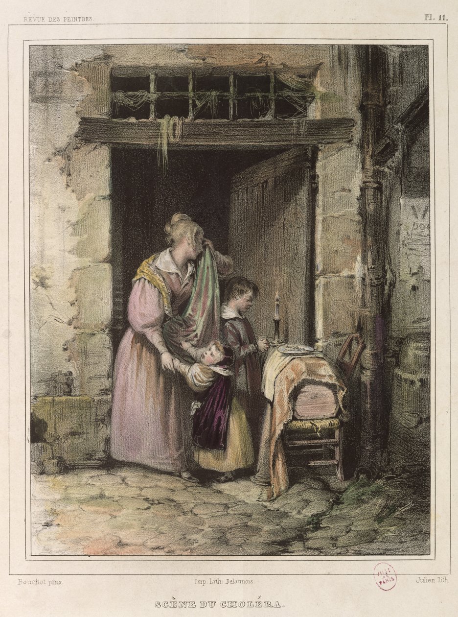 Szene der Cholera, graviert von Julien, 1832 von Francois Bouchot