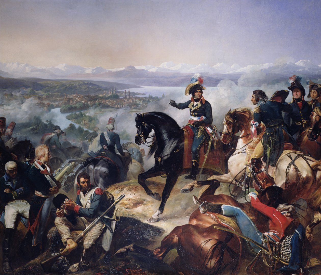 Die Schlacht von Zürich, 25. September 1799, 1837 von Francois Bouchot