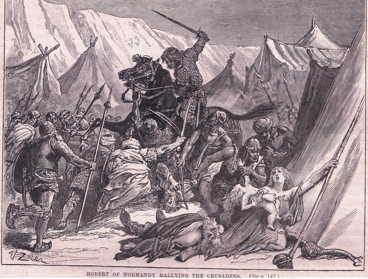 Robert von der Normandie ruft die Kreuzfahrer AD 1097 zusammen von Francois Edouard Zier