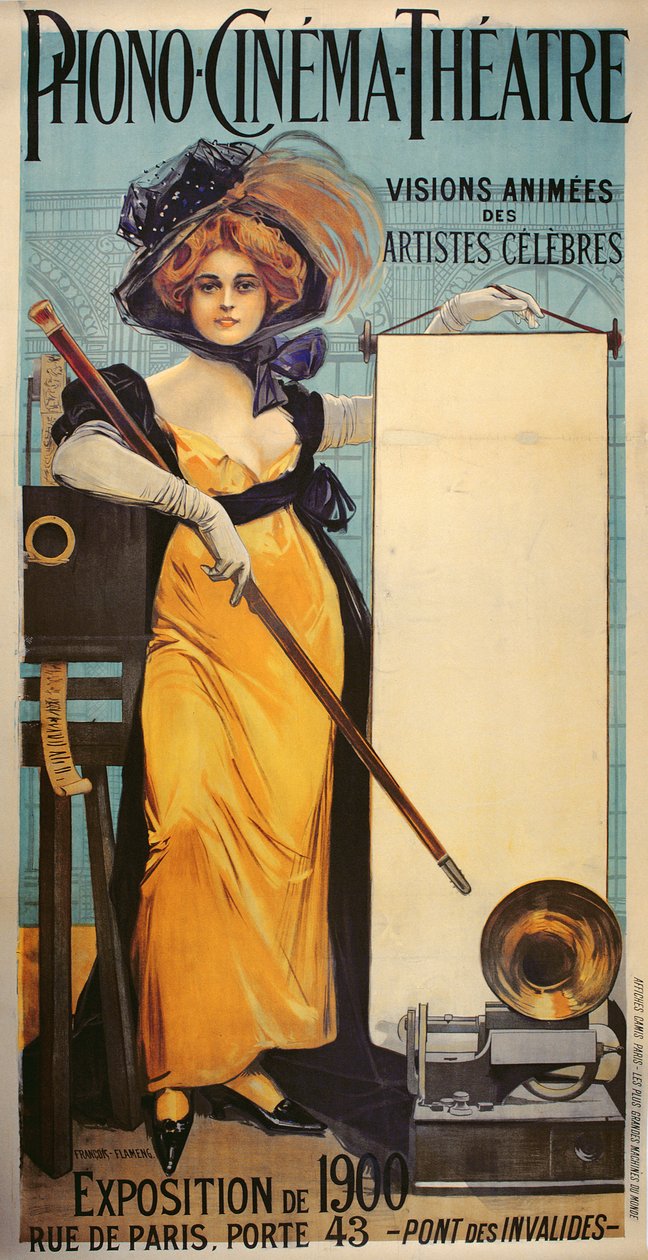 Plakat zur Werbung für das Phono-Cinema-Theater für die Weltausstellung, 1900 von Francois Flameng